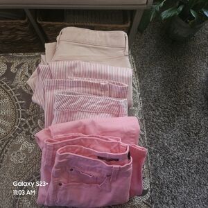 Ralph Lauren Pink and White Floral Capris, Charter Clu And Liz Claiborne,Size 10